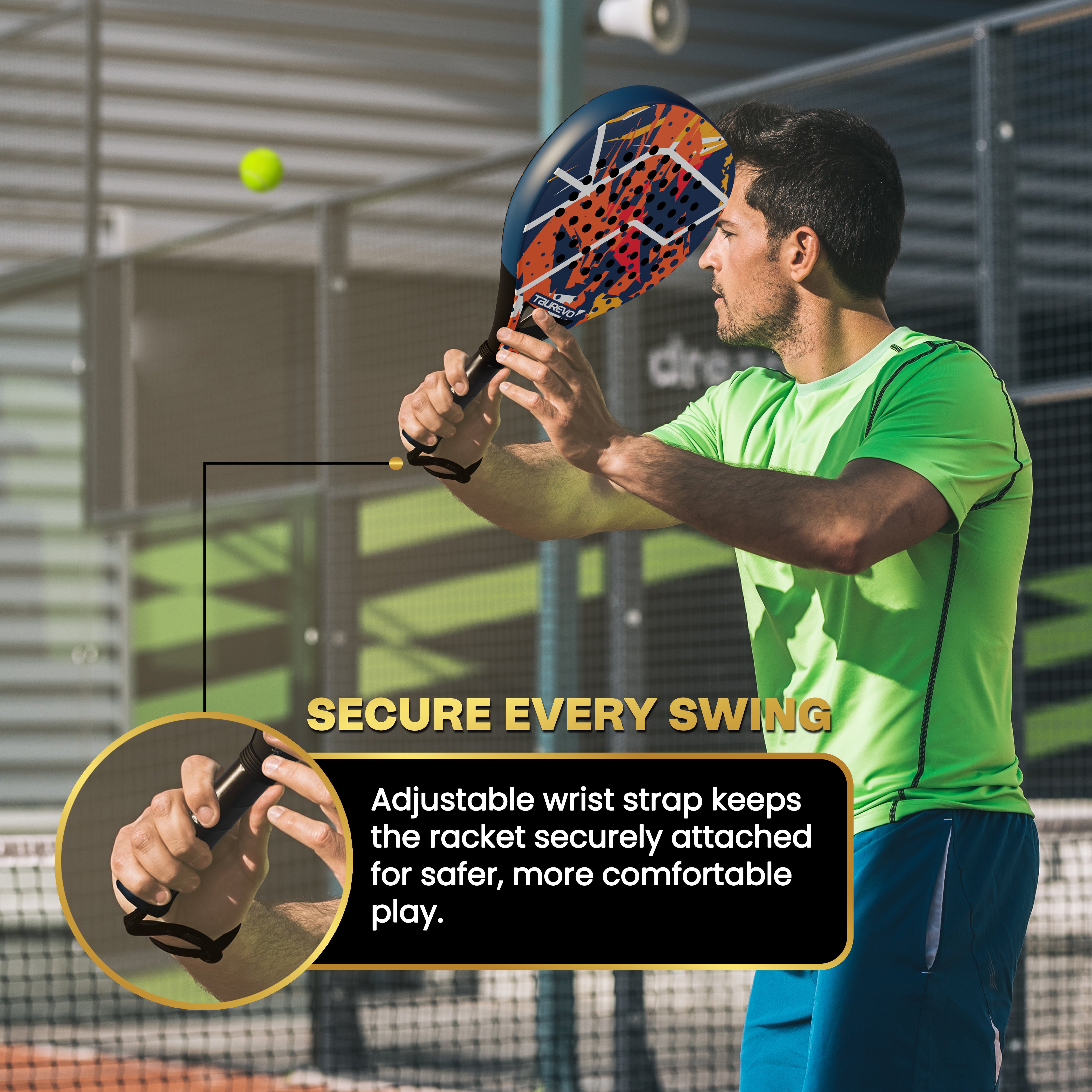 TAUREVO Carbon Fiber Padel Racket Blue