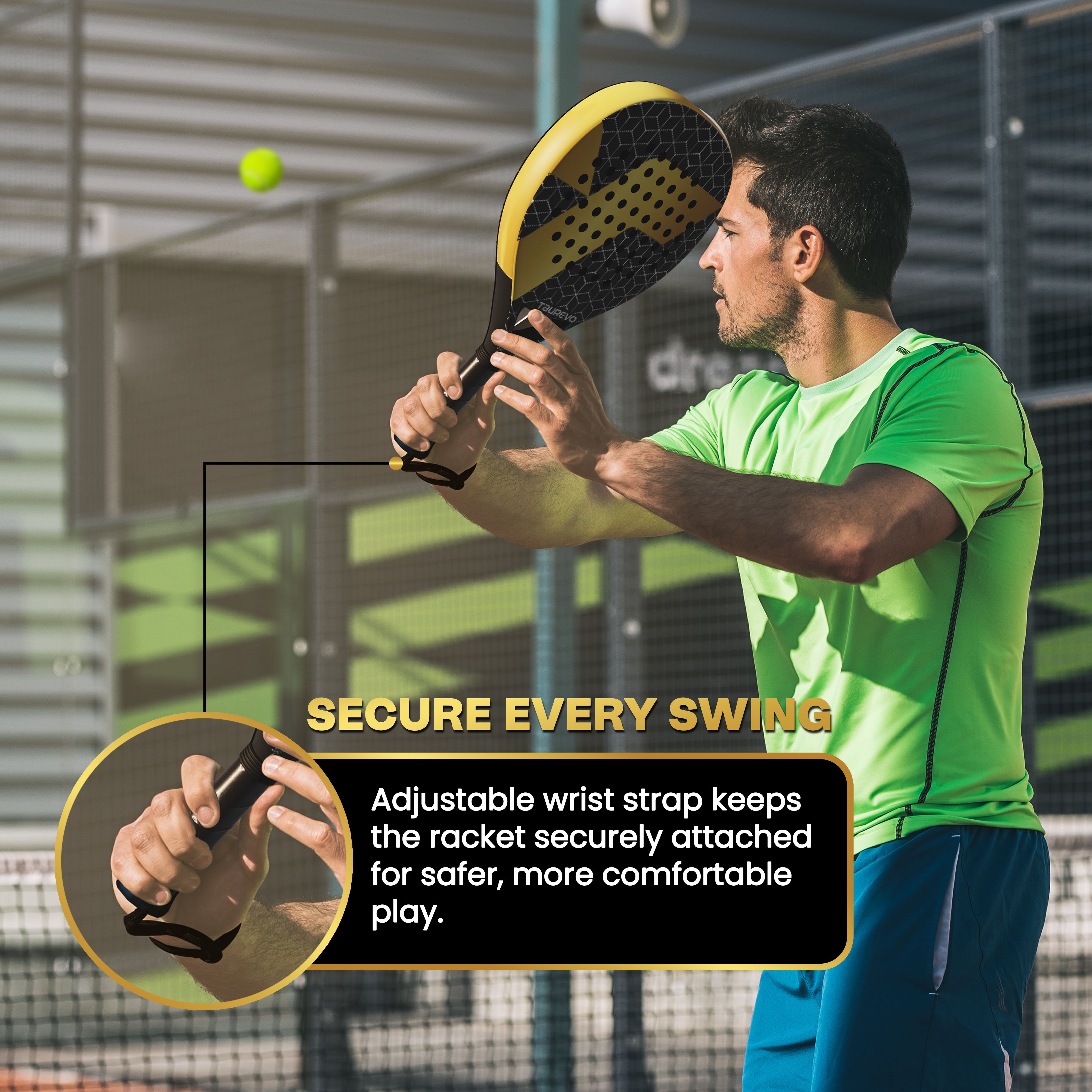 TAUREVO Carbon Fiber Padel Racket Golden