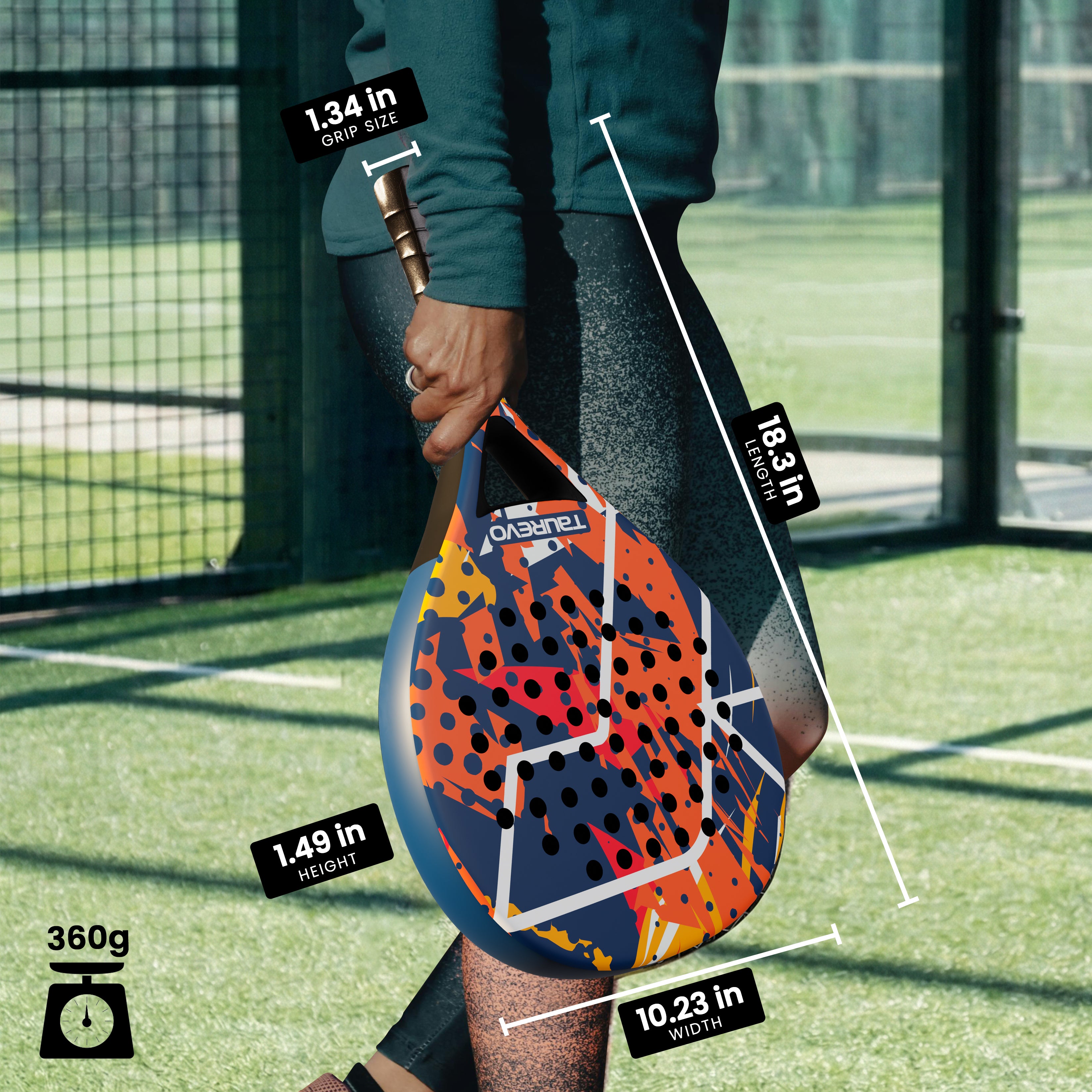 TAUREVO Carbon Fiber Padel Racket Blue